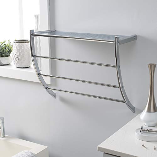 Organize It All Neu Home Curved Towel with Shelf Metallic 1747W