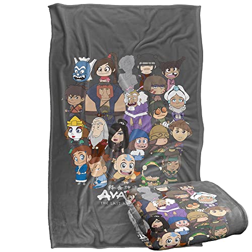 Avatar The Last Airbender Blanket, 36"x58" Chibi Group Silky Touch Super Soft Throw Blanket