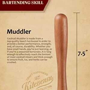 KITESSENSU Wooden Muddler, Durable Wood Ice Crusher Muddler for Cocktails, Excellent Choice for Mojitos, Caipirinhas, Fruits, Herbs, Spices Based Drinks