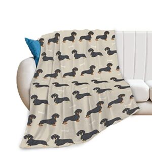 dachshund blanket soft warm throw blanket for kids adults gift,lightweight cozy luxury flannel blankets for couch bed sofa 50"x40"