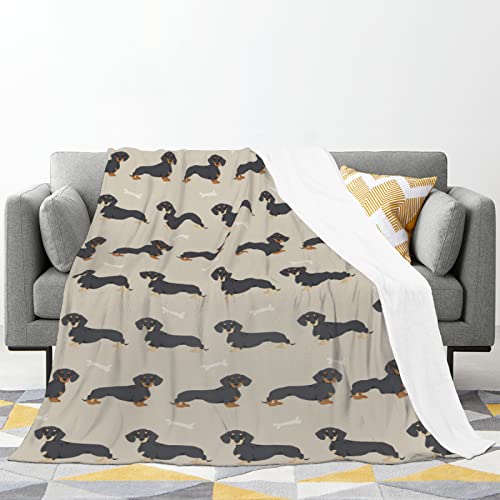 Dachshund Blanket Soft Warm Throw Blanket for Kids Adults Gift,Lightweight Cozy Luxury Flannel Blankets for Couch Bed Sofa 50"x40"