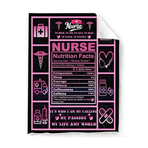 Nurse Blanket Gift for Women, Nurse Birthday Gift Lightweight Microfiber Throw Blanket for Living Room Couch Chair Bed Sofa Office 50x40i