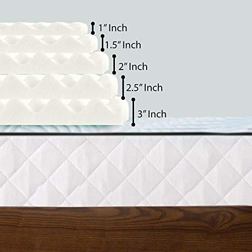 Mayton 1-Inch High Density Convoluted Egg Shell Breathable Foam Topper,Adds Comfort to Mattress, Queen Size