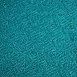 Cotton Throw Blanket Queen Size for Bed - Diamond Weave Blankets, Teal Soft Lightweight Woven Throw Blankets for Couch Bed Sofa Travel 100% Cotton Blankets & Throws - 90x90 inches