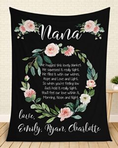 nana flower grandkids gifts blanket,customized gifts for nana, throw blanket nana birthday gifts , nana blanket throw, nana gifts from grandkids, christmas nana gifts for grandma. (a0 - nana), full