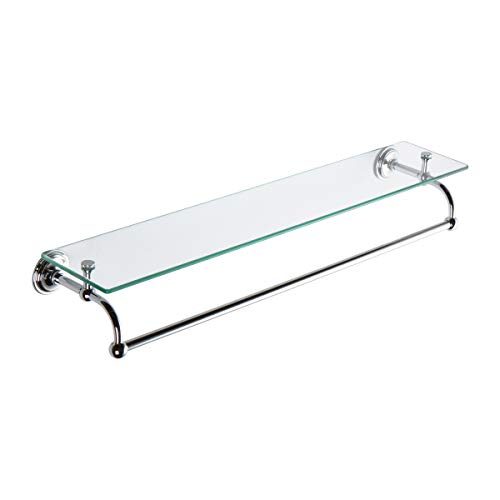 Ginger 2619T-24/PC London Terrace, Polished Chrome, 24" Glass Shelf w/Towel Bar