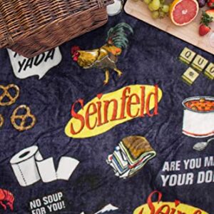 Northwest Seinfeld TV Show Master of Your Domain Logo Plush Throw Blanket 46' x 60'