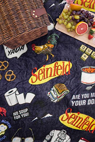 Northwest Seinfeld TV Show Master of Your Domain Logo Plush Throw Blanket 46' x 60'