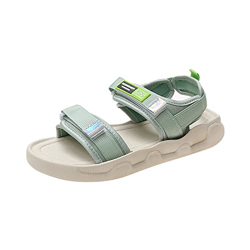 Memory Foam Sandals for Women Size 12 2023 Summer Fashion Outerwear Flat Bottom All Student Beach Non Slip Soft Bottom Sports Female Sandals (Green, 6.5)