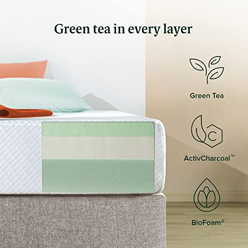 Zinus 10 Inch Green Tea Arie Memory Foam Mattress/CertiPUR-US Certified/Bed-in-a-Box/Pressure Relieving/Made in USA, Queen