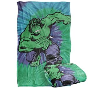 marvel hulk tie dye silky touch super soft throw blanket 36" x 58"