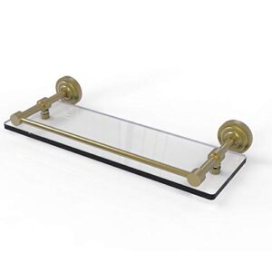 allied brass dt-1/16-gal-sbr dottingham 16 inch gallery rail glass shelf, satin brass