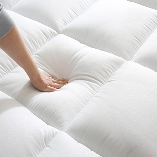 DOPEDIO Mattress Topper Queen,Extra Thick Mattress Pad,Cooling Mattress Topper Pillow Top Breathable Soft with 8"-21" Deep Pocket Down Alternative Fill (60x80 Inches, White)