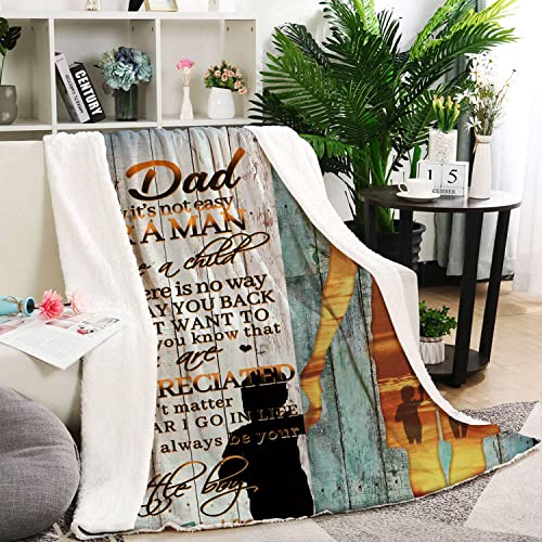 Dad Gifts Fathers Day Birthday Gifts from Son Throw Blanket,Gifts for Dad,Soft Fluffy Sherpa Warm Throw Blankets for Bed, Office and Couch