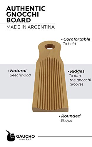 Rounded Gnocchi Board Paddle, Unique Curved Design for Handmaking Italian Gnocchi Pasta. Perfect Ridges that Form the Grooves on the Gnocchi. Easy to Use and Clean. Gnocchi Party at Home.