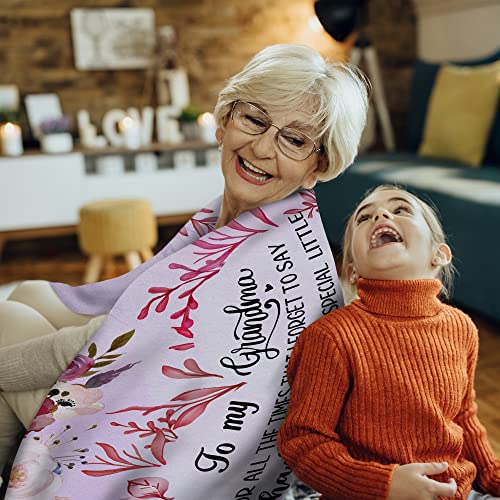 Unibyby Grandma Blanket, Grandma Gifts Cozy & Soft Throw Blanket from Grandkids, Nana Gifts from Granddaughter, Grandma Birthday Gifts from Grandchildren, for Grandma, 50" x 60"