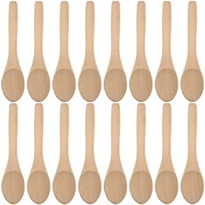 30 pcs small wooden spoons cooking condiments spoons mini tasting spoons 4.7 inch for salt, honey, coffee, tea, sugar, jam, mustard