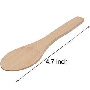 30 Pcs Small Wooden Spoons Cooking Condiments Spoons Mini Tasting Spoons 4.7 inch for Salt, Honey, Coffee, Tea, Sugar, Jam, Mustard