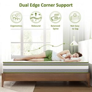 Crystli Twin Mattress, 10 inch Twin Size Mattress Hybrid Mattress Medium Firm with Memory Foam & Individually Wrapped Coils Innerspring Bed Mattress for Body Support, CertiPUR-US Certified