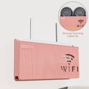 Wall Mounted Wireless WiFi Router Shelf Storage Box, ABS Plastic Cable Storage Box, Hanging Power Decor Stripe Bracket Box for Home Room Power WiFi Router Art Shelf Decor