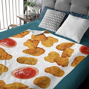 Chicken Nuggets Blanket Soft Fleece Flannel Throw Blanket Funny Gifts for Baby Micro Lightweight Warm Cozy for Bed Couch Living Room All Season (XS 40"x30" INCH for Pets/Dogs/Cats)