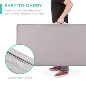 Best Choice Products 4in Portable Mattress Folding Mattress Topper Full for Camping, Guest, Toddler, Foam Plush w/Carry Case - Gray