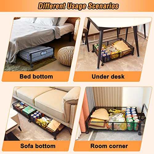 Bevscnsy Under Bed Storage, Under Bed Shoe Storage Organizer Drawer with Wheels for Bedroom Clothes Shoes Blankets, and Living Room Snacks Drinks -2PCS