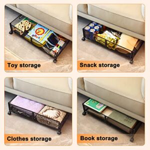 Bevscnsy Under Bed Storage, Under Bed Shoe Storage Organizer Drawer with Wheels for Bedroom Clothes Shoes Blankets, and Living Room Snacks Drinks -2PCS