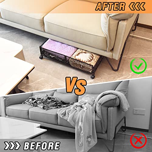 Bevscnsy Under Bed Storage, Under Bed Shoe Storage Organizer Drawer with Wheels for Bedroom Clothes Shoes Blankets, and Living Room Snacks Drinks -2PCS