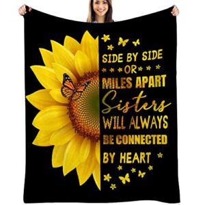 YOYICU Sister Gifts Blanket,Sisters Gifts from Sister,Sister Birthday Gifts from Sister,Gifts for Sisters from Sisters Graduation Mothers Day Sunflower Throw Blanket 50”x60”