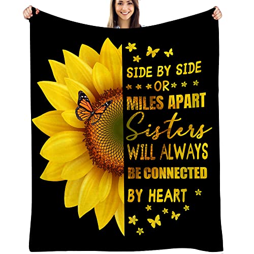 YOYICU Sister Gifts Blanket,Sisters Gifts from Sister,Sister Birthday Gifts from Sister,Gifts for Sisters from Sisters Graduation Mothers Day Sunflower Throw Blanket 50”x60”