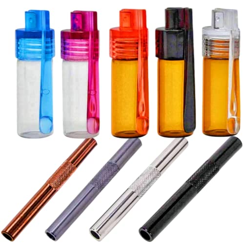 Reusable drinking straws Aluminum alloy straw Aluminum alloy environment-friendly short straw Portable Dispenser vial （9 pack）