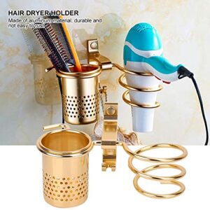 Hair Dryer Holder Wall Mount, Bathroom Hair Dryer Holder Hair Care Tools Holder Wall Mount, Spiral Blow Dryer Holder Stand Rack Aluminum Bathroom Shelf Storage Bathroom Accessory Wall Shelf