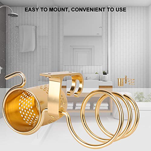 Hair Dryer Holder Wall Mount, Bathroom Hair Dryer Holder Hair Care Tools Holder Wall Mount, Spiral Blow Dryer Holder Stand Rack Aluminum Bathroom Shelf Storage Bathroom Accessory Wall Shelf