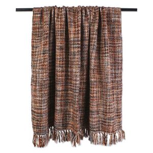 DII Textured Modern, Varigated Acrylic Woven Throw, 50x60-Inch, Bronze