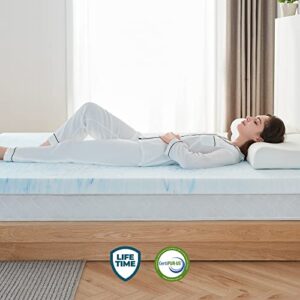 LINSY LIVING 3 Inches Memory Foam Mattress Topper Full, Cooling Gel-Infused Swirl Memory Foam for Back Pain, Bed Topper Full, CertiPUR-US Certified, Full Size