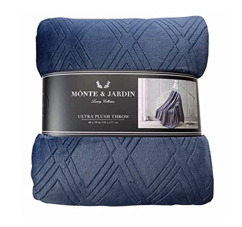 Monte & Jardin Luxury Collection Ultra Plush, Cozy, & Soft Throw, Heavy Weight for Extra Warmth 60 X 70in {Blue}