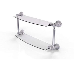allied brass dt-34/24 dottingham collection 24 inch two tiered glass shelf, polished chrome