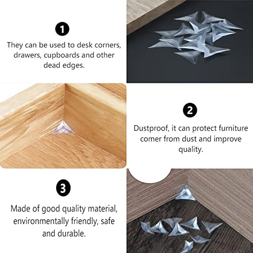 100Pcs Stair Dust Corners for Wooden Steps, Decorative Stair Dust Corners, Dust Corners for Stair Steps, Desk Corners, Wall Corners, Drawers, Cabinets, Cupboards and All Other Dead Edges