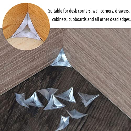 100Pcs Stair Dust Corners for Wooden Steps, Decorative Stair Dust Corners, Dust Corners for Stair Steps, Desk Corners, Wall Corners, Drawers, Cabinets, Cupboards and All Other Dead Edges