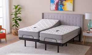ghostbed custom adjustable power base luxe 13" cooling gel memory foam mattress (split king)