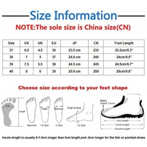 Ladies Fashion Solid Color Breathable Knitting Pointed Shallow Flat Casual Shoes Heel Thong Sandals (Yellow, 8)