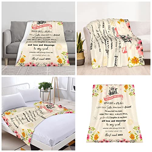 Tsefiwo Mothers Day Aunt Gifts Throw Blanket - Aunt Gifts from Niece - Birthday Gifts for Aunt - Best Aunt Ever Gifts - Gifts for Aunts from Niece - Auntie Gifts 60x50 Inch