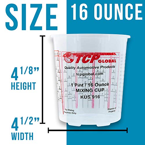 Custom Shop Pack of 12 Each - 16 Ounce Paint Mixing Cups = 1 Pint Cups Have calibrated Mixing ratios on Side of Cup Pack of 12 Paint and Epoxy Resin Mixing Cups