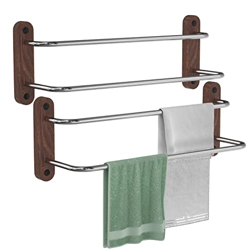 Bath Towel Bar 2 Pack,16 Inch Towel Racks for Bathroom Thicken Stainless Steel Towel Holder Wall Mounted Lavatory Bath Towel Shelf