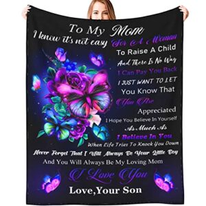 gifts for mom blanket mothers day throw blankets super soft warm birthday gifts for mom women from daughter son 50"x40"