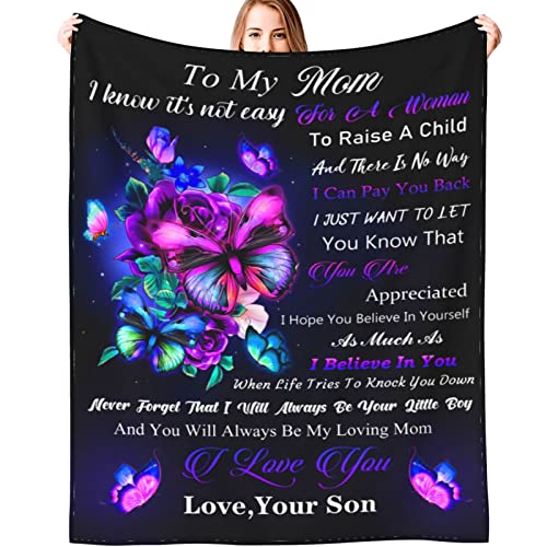 Gifts for Mom Blanket Mothers Day Throw Blankets Super Soft Warm Birthday Gifts for Mom Women from Daughter Son 50"X40"