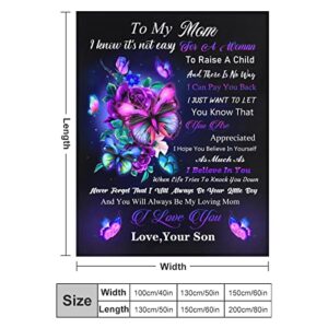 Gifts for Mom Blanket Mothers Day Throw Blankets Super Soft Warm Birthday Gifts for Mom Women from Daughter Son 50"X40"