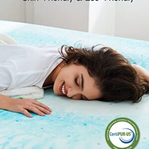 PERLECARE 3 Inch Queen Memory Foam Mattress Topper for Pressure Relief, Cooling Gel Infusion, CertiPUR-US Certified