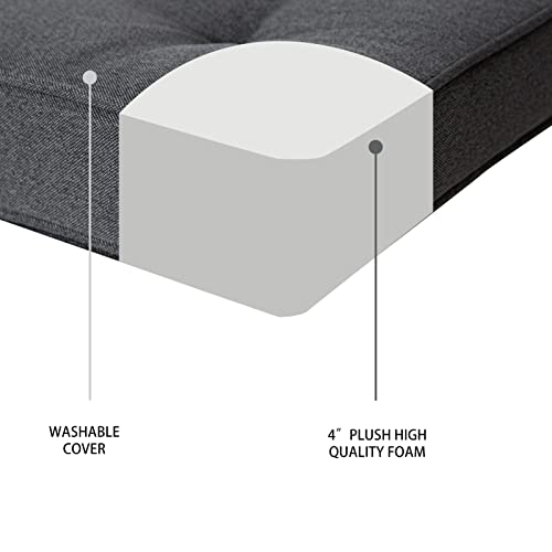 HIGOGOGO Tri Folding Mattress, Multi-Functional Mattress Detachable 3 Individual Floor Pillows, 3 in 1 Portable Sleeping Foam Mattress Pads, Foldable Small Single Bed for Adults, Guest, Dark Grey